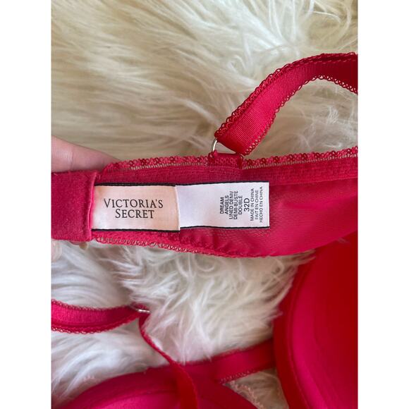 Victorias Secret Dream Angels Red Lace Bra, 32D - Picture 4 of 4